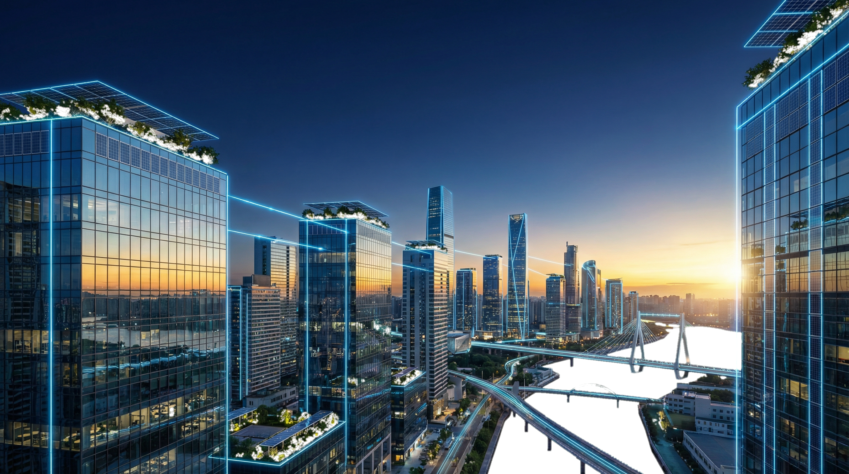 Futuristic Solar City Skyline